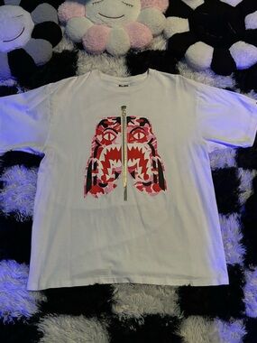Bape White Shark Tee